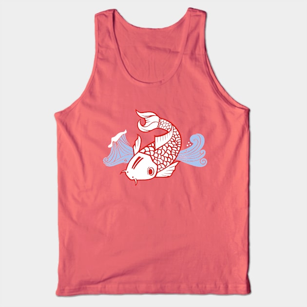 Lucky Little Koi Tank Top by staceyromanart